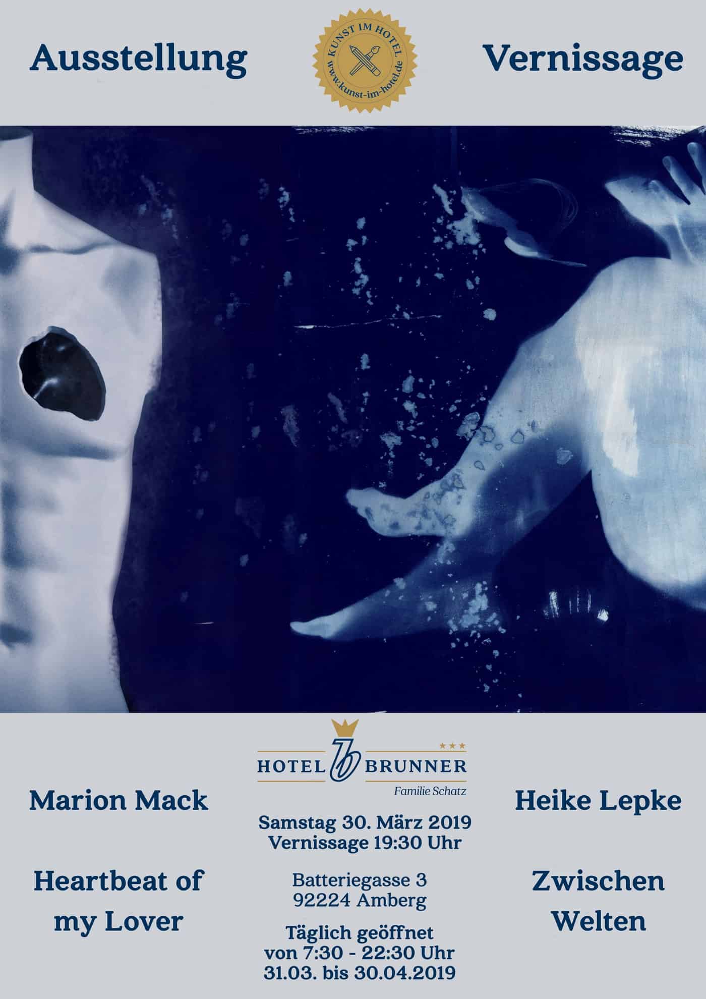 Plakat der zur Vernissage von Marion Mack und Heike Lepke
